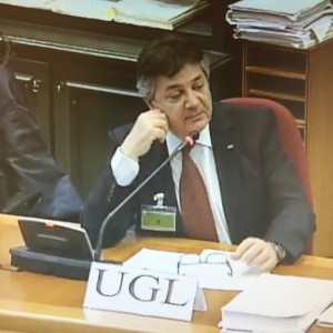 il segretario confederale dell’Ugl, Augusto Ghinelli, in audizione presso le Commissioni riunite Affari costituzionali e Lavoro