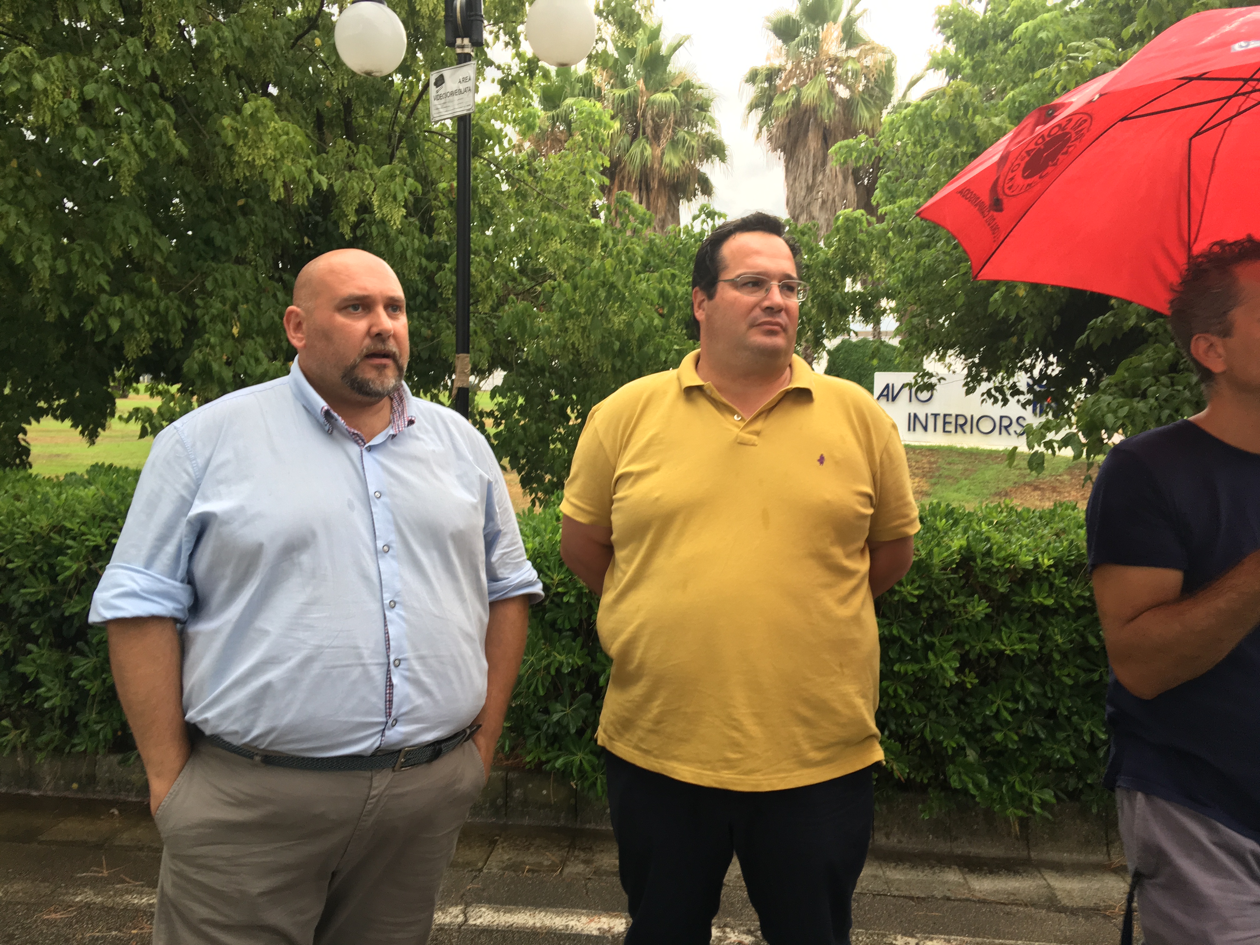 Giuseppe Giaccherini e Claudio Durigon, oggi a confronto con i lavoratori dell'Avioninteriors